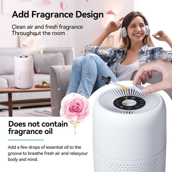 2 Pack Air Purifiers for Bedroom Home with Aromatherapy Function,Small Air Purif - Picture 2 of 7